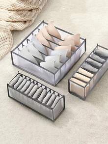 1-Piece/3 PiecesFabric Storage Bag Set Perfect For Simple And Practical Home Organization Of Underwear, Pants, And Clothes. Includes Underwear Storage Compartments, Wardrobe Divider Bags, And Storage Boxes/Bags For Women's White Shirts, Black Pants, Winter Wear, Dresses, Elegant Dresses, Long-Sleeved White Shirts, White Jumpsuits, Spring Dresses, Spring Suits, Spring Apparel, Spring Clothing, And Minimalist Summer Blouses.