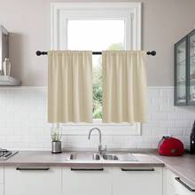 Local Delivery Black Blackout Curtains 63 Inch Length, Room Darkening Thermal Insulated Noise-Reducing Black Out Curtains For Bedroom Living Room Windows, Back Tab Rod Pocket, W52 X L63 Inches, 2 Panels - Biscotti Beige - 查看 7