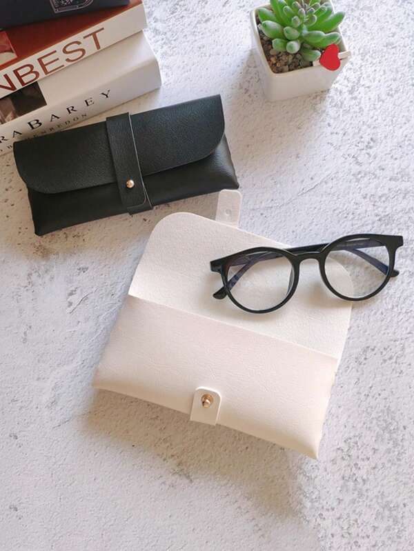 2 pièces Étui à lunettes noir et blanc simple, sac à lunettes doux, léger et facile à transporter, espace suffisant pour différents types de lunettes