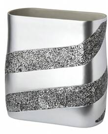 Silver Mosaic Bathroom Trash Can - Decorative Waste Basket For Bathroom - Durable Slim Small Garbage Can For Bathroom, Powder Room, Bedroom, Living Room Or Office - Space Friendly - Multicolor - View 6