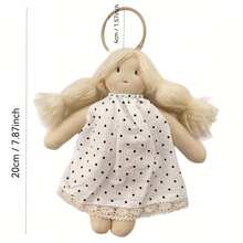 1 件花卉钩针钥匙扣 - 编织流苏钥匙扣，配柔和花朵和可爱娃娃吊饰 - 手工织物配饰，适用于女士包袋、钱包和钥匙 - 情人节礼物，美学装饰