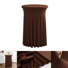 32" x 43" (ca. 81,3 x 109,2 cm) schwarzer runder Cocktail-Tisch Rock | Spandex Stretch passgenauer Tischbezug | knitterresistent, fleckenresistent, maschinenwaschbar für Bars, Hochzeiten, Partys und Veranstaltungen
