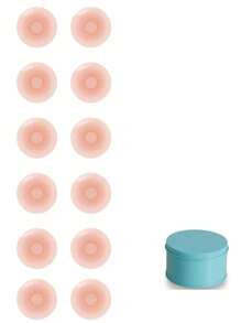 2/6/12 PCS Nipple Covers For Women, Reusable Nipple Coverings, Nipple Pasties, Boob Pasties, Reusable Silicone Adhesive Invisible Pasty Nipple Covers For Women With Travel Box