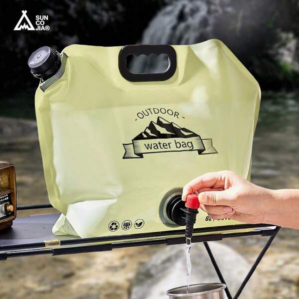 suncojia Suncojia Outdoor Wassereimer mit Wasserhahn, tragbarer handgehaltener Wasserbeutel, Sandsack mit großer Kapazität, zusammenklappbarer Wassereimer