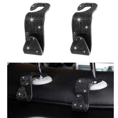 Kreative diamantbesetzte Auto Rücksitz Haken, versteckter Auto Sitzkopfstützen Haken