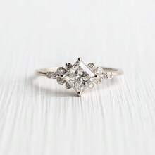 Delicate Women's Fashion Zirconia Wedding Waterdrop Ring Wedding Band Anniversary Gift Party Valentine's Day Engagement Women Jewelry - 金色 - 查看 6