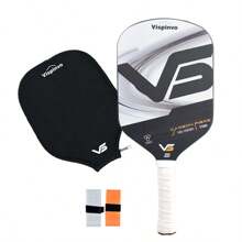 VISPINVO 16MM Edgeless Pickleball Paddle, 3K T700 Thermoformed Raw Carbon Fiber Pickleball Paddle, USAPA Approved, Foam Injected Edges For Expanded Sweet Spot, Control And Balance