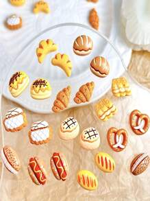 30/50 Peças Acessórios de Unhas da Série Pão para Brincar com Comida, Encantos de Unhas Fofos de Arte de Unhas Resina Doce Design de Donuts, Decoração de Unhas DIY Suprimentos de Artesanato de Arte de Unhas Fofas