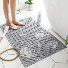 Square Non-Slip Bathroom Mat With Suction Cup And Round Hole Design Shower Anti-Fall Household Shower Massage Quick Drainage Mat