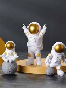 Astronaut Model Figurine Set, Home Decor Craft Desk Ornament, Spacecraft Spaceman Toy, Birthday Gift