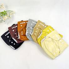 1/7pcs Reusable & Washable Cloth Diaper Pants, Soft Thermal Lined, Breathable Baby Diaper Pants, Training Pants - Multicolor - View 2