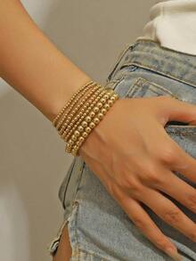 13/7pcs Minimalist Creative Elegant Multi-Function Beaded Bracelet Set, Suitable For Casual, Commute, Vacation, Date, Daily Wear Accessories