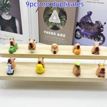 1pc/9pcs Handmade Capybara Decoration, Versatile Mini Landscape Doll, Q-Version Figurine, Desktop Ornament, Car Decor, Party Favor, Birthday Gift, Holiday Present, Suitable As Small Gift Doll
