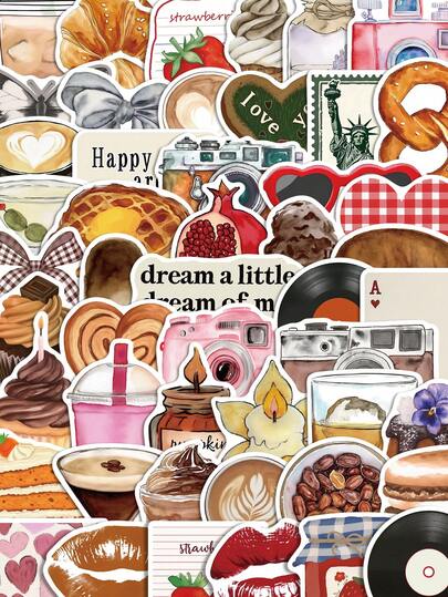50pcs Pinterest Inspired Aesthetic Stickers For Notebook, Journal, Water Bottle, Skateboard Decoration, Suitable As Teacher's Day, Halloween, Christmas Gifts,School Supplies,Back To School Scrapbook Supplies Funny Stickers Laptop Stickers Kindle Phone Stickers