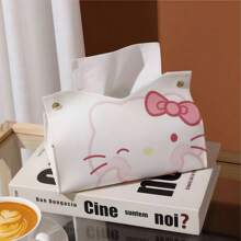 Sanrio صندوق مناديل جلدي مقاوم للماء من هالو كيتي سانريو، صندوق مناديل، حامل مناديل، حامل مناديل المائدة، صندوق مناديل المطبخ، صندوق مناديل ديكور المنزل، صندوق مناديل مقاوم للماء للحمام، ديكور العطلات، ديكور الغرفة، ديكور الزفاف، صندوق تخزين، أدوات منزلية، حفلة عائلية في العطلات