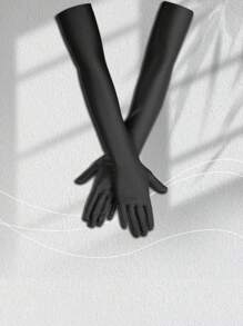 Elegante und modische verlängerte Satin-Handschuhe mit Elastan, hochwertige Textur Bankett-Handaccessoires, geeignet für Braut-Hochzeitshandschuhe, Kentucky Derby, Fotografie-Atmosphäre-Requisiten, Bühnendarbietungen, Teegesellschaft-Handdekorationshandschuhe