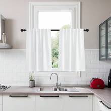 Local Delivery Black Blackout Curtains 63 Inch Length, Room Darkening Thermal Insulated Noise-Reducing Black Out Curtains For Bedroom Living Room Windows, Back Tab Rod Pocket, W52 X L63 Inches, 2 Panels - 白色 - 查看 1