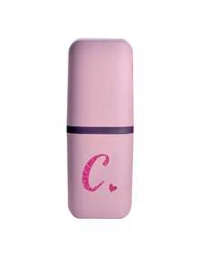 1 hộp đựng bàn chải đánh răng màu hồng kèm 26 chữ cái lấp lánh màu vàng hồng (A-Z), thích hợp để trang trí kệ, làm phụ kiện phòng tắm, hộp đựng bàn chải đánh răng du lịch ngoài trời, hộp đựng kem đánh răng, in chữ cái theo bộ, hộp đựng chống bụi, đồ dùng cần thiết khi đi du lịch, đồ dùng học tập, cắm trại nghỉ mát, đồ dùng cần thiết cho kỳ nghỉ ngắn ngày, đồ dùng cho kỳ nghỉ hè ngắn ngày - Hồng - Xem 22