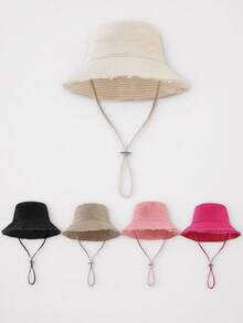 1 Piece Women's Summer Burrs And Big Brimmed Fisherman's Hat Sun Hat Beach Hat Sun Protection Sun Hat UV Protection Suitable For Outdoor Hiking And Cycling Leisure Travel - White - View 8