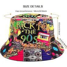 Reversible Bucket Hat For Women, Cute Beach Fisherman Style - Retro 90s - View 5
