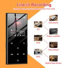 جهاز تشغيل MP3 سعة 128 جيجابايت ، مشغل موسيقى رقمي لاسلكي Bluetooth أو لوحي خالي من الفقد ، راديو ، تسجيل ، مكبر صوت مدمج ، أزرار تحكم تعمل باللمس