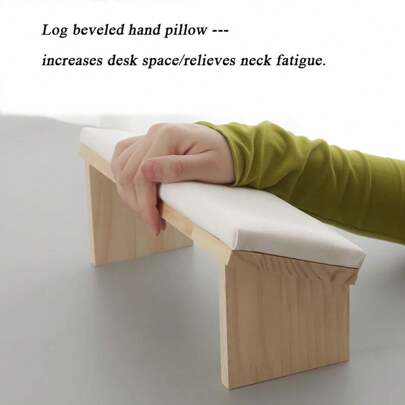 TOEDO Abgeschrägtes Maniküre-Handkissen mit Holz und weichem Lederbezug, Handauflage-Kissen für Armstütze im Nagelstudio