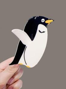 1 件装可爱企鹅发夹时尚多色醋酸纤维发夹发饰女士时尚发夹女式爪夹 - 彩色 - 查看 3