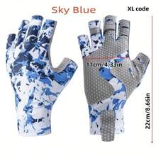 Wear-Resistant Anti-Slip Sunscreen Sweat Breathable Anti-Slip Anti-Spike Tiger Outdoor Fishing Equipment Half-Finger Sea Fishing Fishing Gloves Summer Sunscreen Ice Silk Fishing Gloves Outdoor Sports