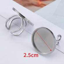 4 anéis ajustáveis de aço inoxidável, diâmetro interno de 10-25 mm, cor dourada, base com pedras preciosas, bandejas redondas, quadradas e retangulares, adequados para joias DIY