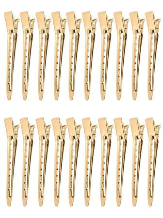 20 st. blandade hårspännen i Bantoye, rostfria vita K-färgade metallkrokodilhårspännen med hål, lämpliga för hårstyling, hårfärgning, silverstyling (unisex), håraccessoarer, skolmaterial