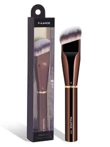 MAANGE 1支专业铝制化妆刷，粉底刷，化妆工具，适合所有肤质，旅行化妆刷，适合化妆新手，送给女性和女孩的礼物，粉底刷，遮瑕刷，腮红刷，修容刷，腮红刷，古铜粉刷，散粉刷，粉底刷，腮红刷，赠品 - 咖啡棕 - 查看 2