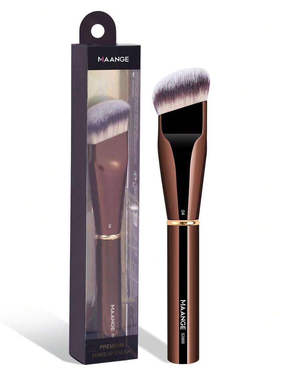 MAANGE 1支专业铝制化妆刷，粉底刷，化妆工具，适合所有肤质，旅行化妆刷，适合化妆新手，送给女性和女孩的礼物，粉底刷，遮瑕刷，腮红刷，修容刷，腮红刷，古铜粉刷，散粉刷，粉底刷，腮红刷，赠品