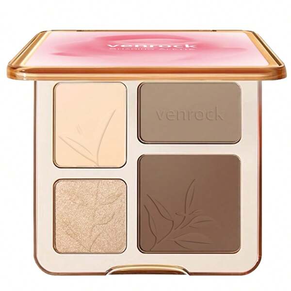 venrock Venrock 4-Color Contouring Palette, Matte Highlight And Silhouette Shades, Stereoscopic Facial Shading