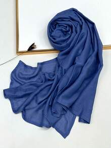 1件加大码柔软透气纯色包边头巾，莫代尔面料，适合搭配连衣裙