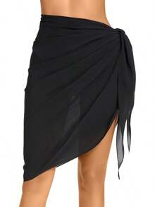 Women's Sarong Coverups Chiffon Bathing Suit Wrap Skirt Swimsuit Beach Wraps Swim Sarongs - 粉紅色基本款 - 查看 6