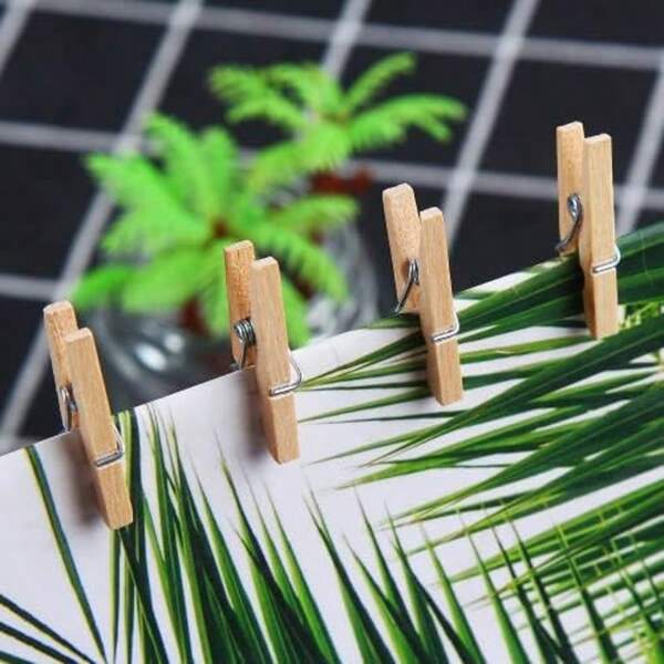 100pcs Mini Wooden Clips, Wooden Clothespins, Photo Clips, Decorative Clips, Suitable For School, Office, Home Work Decoration (25mm) School Supplies, Back To School