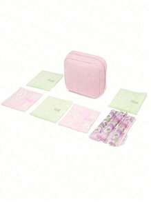 Bolsa de almacenamiento de toallas sanitarias de gran capacidad, caja de almacenamiento portátil multifuncional, monedero y mini bolsa de cosméticos, portacompresas, bolsa para tampones, bolsa para productos femeninos, estilo casual, material de poliéster, solución de almacenamiento perfecta y un regalo maravilloso