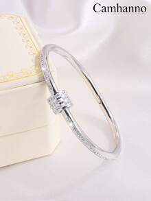 Camhanno 5pcs/Set Personalized Multi-Color Stainless Steel Bracelet Set, Unique Design, Fashion Versatile, Exquisite And Beautiful, Ideal Gift Choice, Non-Fading,