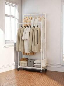 1pc Simple Floor-Standing Clothes Drying Rack, Bedroom Hanging Coat Rack For Dormitory And Home Use - Multicolor - View 6