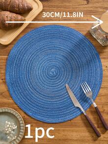 1/4/6/12 件纯色编织圆形餐垫，北欧现代风格，家居厨房桌面装饰碗盘锅杯防滑垫，适用于节日派对生日婚礼晚宴（多种尺寸选择） - 藍色 - 查看 17