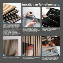 5-Pack Sample Acoustic Wood Panels For Wall, Soundproof Wood Slat Panel For Wall And Ceiling - 5 Colors, 6" X 4.7"