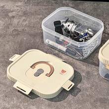 1/2pcs 2800/3700ML Multifunctional Transparent Plastic Hardware Tool Storage Box With Handle & Lid, Portable Large Capacity Dustproof Tool Box, Stackable Tool Organizer, Suitable For Outdoor,Home Storage And Organization - Multicolor - View 8