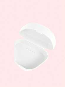 1个白色透气正畸保持器收纳盒，印有A-Z字母花环图案，护齿盒，假牙盒，耐用透气正畸牙套盒，保持器盒，牙齿收纳盒，假牙放置盒，使用方便，携带方便，护齿套盒口腔卫生牙套收纳盒，家庭办公宿舍用品，家居收纳用品，携带方便，牙科配件（不包括Q、U、X） - 白色 - 查看 6