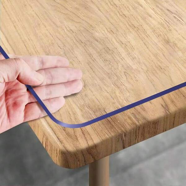 1pc 1.5mm Thick Clear PVC Table Protector - & Heat-Resistant Desk Mat, Easy Clean Rectangular Cover For Dining & Writing Tables