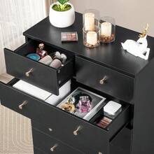 4 Tire Drawers Dresser Nightstand Bedroom Storage Organizer Small Chest Cabinet - 1 - View 4
