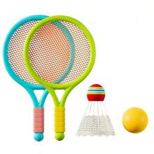 1 套儿童羽毛球拍和羽毛球运动玩具套装，适合 3 岁以上儿童室内外互动游戏，益智运动玩具礼物