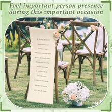 Reserved Signs For Wedding Reserved Memorial Wedding Chair Sign With Love From Heaven Cotton Linen 15 X 50 Inch Save A Seat For Someone In Heaven Seating Decoration(White,Simple) - White - View 5