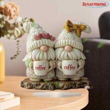 Verzauberter Gartenzwerg Tischbewacher 2D Kristall Acryl Wärmender Herzschmuck | Vielseitige Dekoration für Büro und Zuhause | Ultimatives Geschenk für Weihnachten, Erntedankfest und gemütliche Momente (Mutter/Vater/Geliebte)