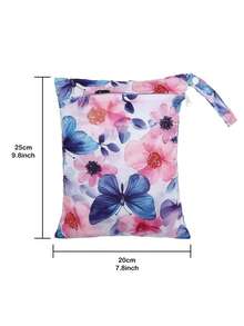 2pcs Portable Cartoon Print Wet Bag, Diaper Change Storage Bag - Multicolor - View 5