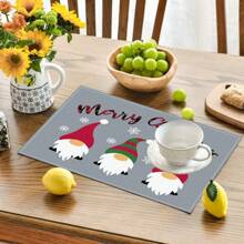 4/6 Stücke Weihnachtsbaum Tischsets, mit roten, weißen und karierten Mustern, robustes Material, geeignet für Küche, Esszimmer, Innen-/Außen Feiertagsdekoration, Thanksgiving und Weihnachten